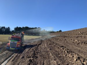 spraying compost blanket
